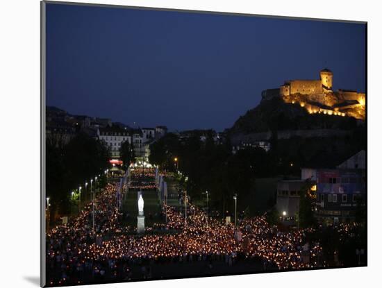 Procession at the Lourdes Shrine, Lourdes, Hautes Pyrenees, France, Europe-Godong-Mounted Photographic Print