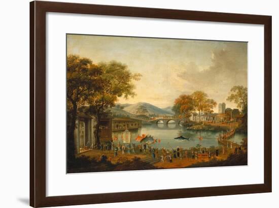 Procession by a Lake-Qing Dynasty Chinese School-Framed Giclee Print