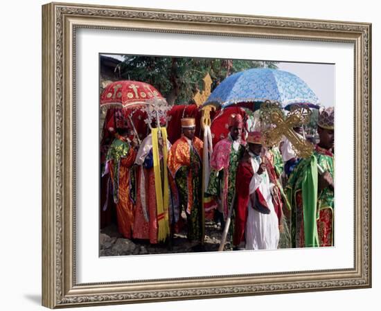 Procession for Christian Festival of Rameaux, Axoum (Axum) (Aksum), Tigre Region, Ethiopia, Africa-Bruno Barbier-Framed Photographic Print