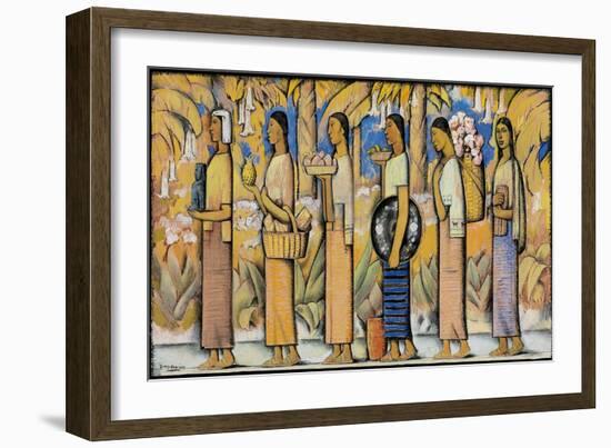 Procession (Gouache and Ink on Paper)-Alfredo Ramos Martinez-Framed Giclee Print