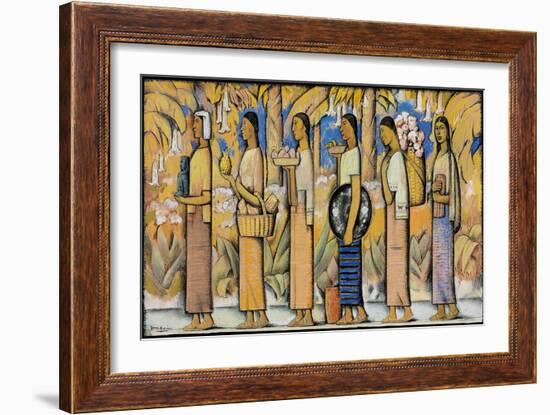 Procession (Gouache and Ink on Paper)-Alfredo Ramos Martinez-Framed Giclee Print