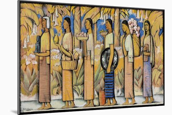 Procession (Gouache and Ink on Paper)-Alfredo Ramos Martinez-Mounted Giclee Print