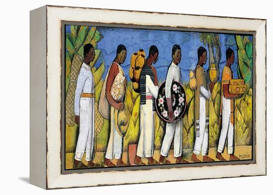 Procession (Gouache and Ink on Paper)-Alfredo Ramos Martinez-Framed Premier Image Canvas