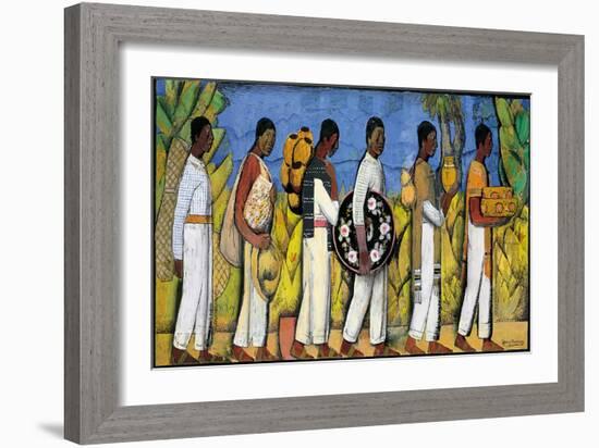 Procession (Gouache and Ink on Paper)-Alfredo Ramos Martinez-Framed Giclee Print