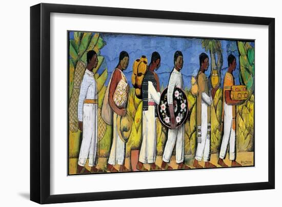 Procession (Gouache and Ink on Paper)-Alfredo Ramos Martinez-Framed Giclee Print