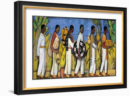 Procession (Gouache and Ink on Paper)-Alfredo Ramos Martinez-Framed Giclee Print