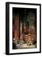 Procession in Seville Cathedral, 1833-David Roberts-Framed Giclee Print