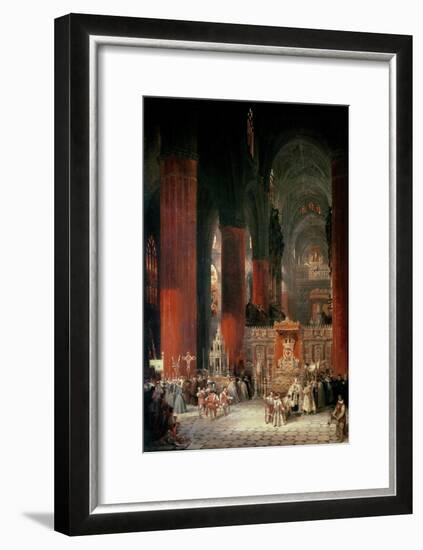 Procession in Seville Cathedral, 1833-David Roberts-Framed Giclee Print