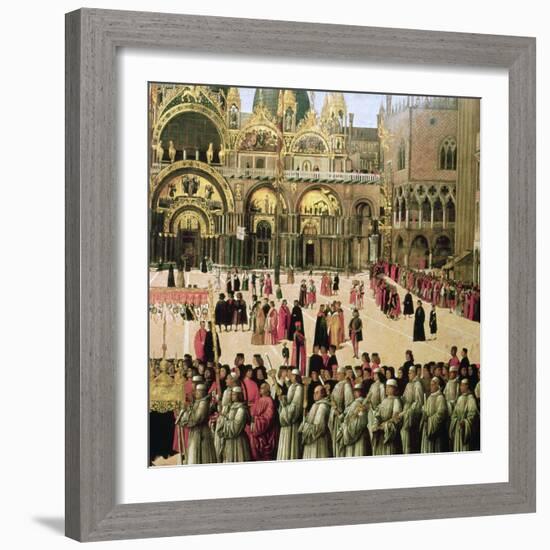 Procession in St. Mark's Square, 1496-Gentile Bellini-Framed Giclee Print
