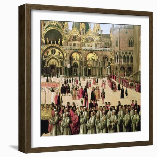 Procession in St. Mark's Square, 1496-Gentile Bellini-Framed Giclee Print