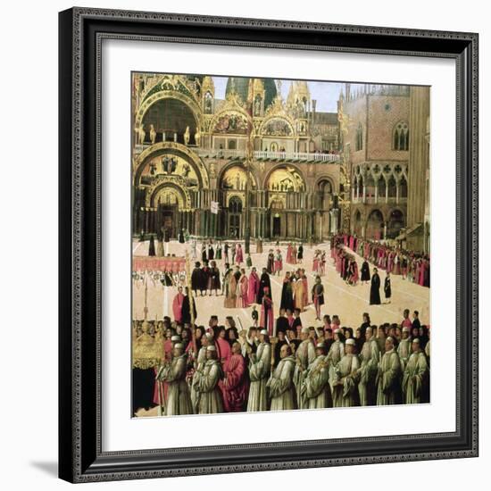 Procession in St. Mark's Square, 1496-Gentile Bellini-Framed Giclee Print