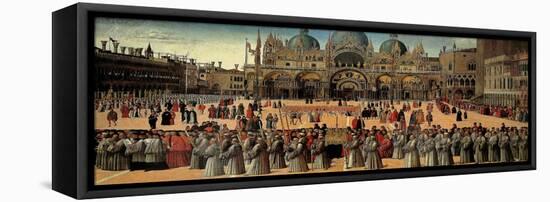 Procession in St. Mark's Square-Gentile Bellini-Framed Stretched Canvas