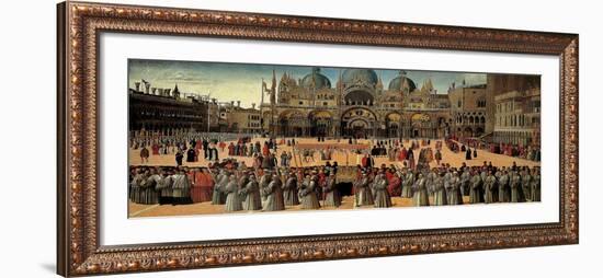 Procession in St. Mark's Square-Gentile Bellini-Framed Art Print