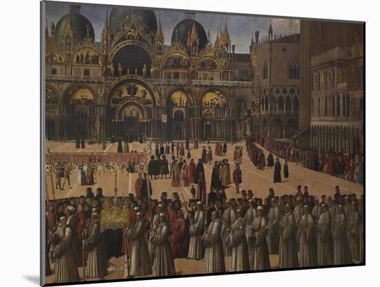 Procession in St Mark's Square-Gentile Bellini-Mounted Giclee Print