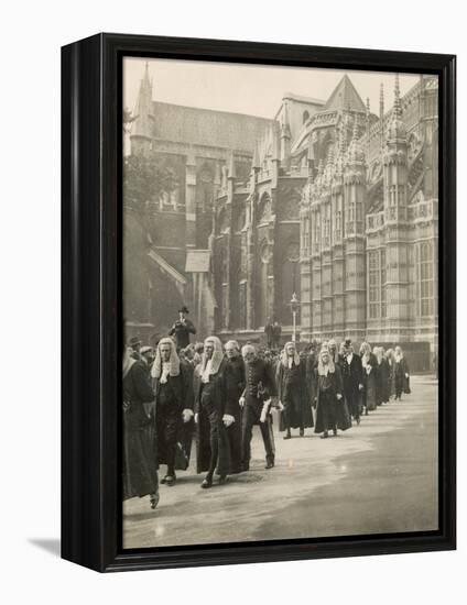 Procession of Judges at Westminster Abbey a Custom Before the Opening of the Law Courts-null-Framed Premier Image Canvas