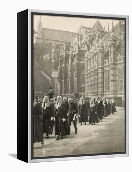 Procession of Judges at Westminster Abbey a Custom Before the Opening of the Law Courts-null-Framed Premier Image Canvas