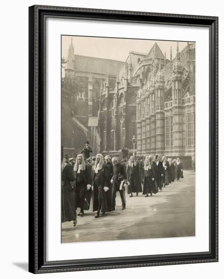 Procession of Judges at Westminster Abbey a Custom Before the Opening of the Law Courts-null-Framed Photographic Print