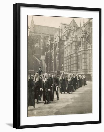 Procession of Judges at Westminster Abbey a Custom Before the Opening of the Law Courts--Framed Photographic Print