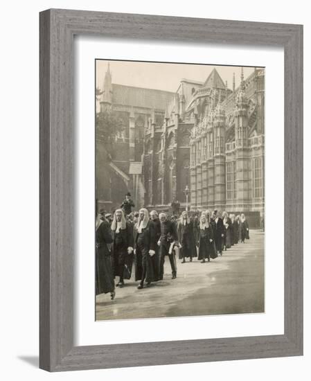 Procession of Judges at Westminster Abbey a Custom Before the Opening of the Law Courts-null-Framed Photographic Print