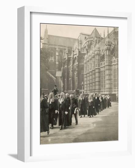 Procession of Judges at Westminster Abbey a Custom Before the Opening of the Law Courts-null-Framed Photographic Print