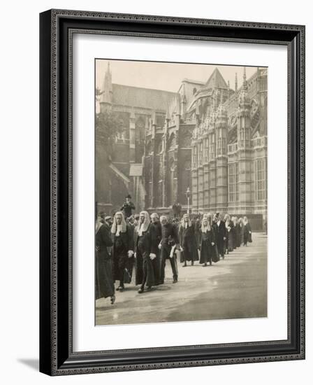 Procession of Judges at Westminster Abbey a Custom Before the Opening of the Law Courts-null-Framed Photographic Print