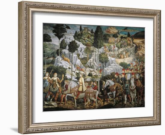 Procession of Magi Kings to Bethlehem-Benozzo Gozzoli-Framed Giclee Print