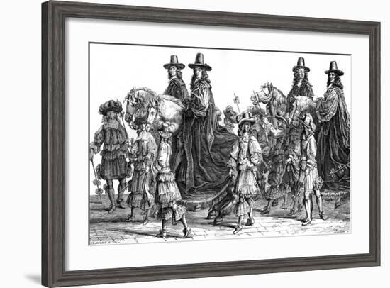 Procession of Magistrates, Paris, 17th Century (1882-188)-J Guillaume-Framed Giclee Print