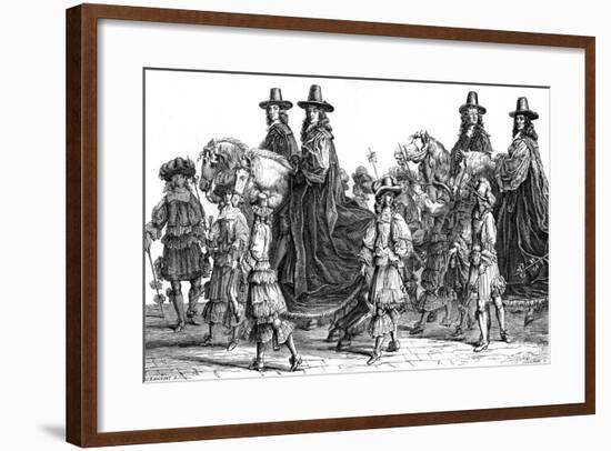 Procession of Magistrates, Paris, 17th Century (1882-188)-J Guillaume-Framed Giclee Print