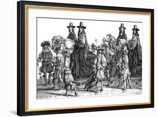 Procession of Magistrates, Paris, 17th Century (1882-188)-J Guillaume-Framed Giclee Print