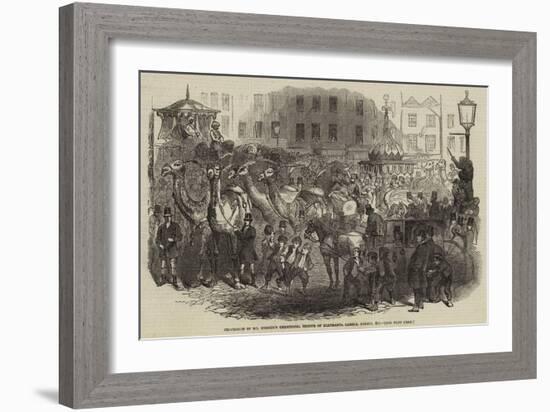 Procession of Mr Hughes's Theatrical Troupe of Elephants, Camels, Horses, Etc-null-Framed Giclee Print