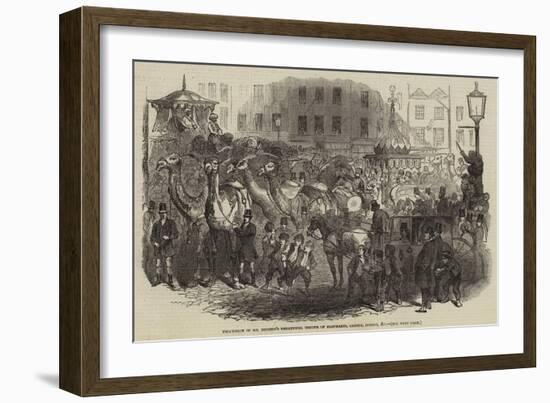 Procession of Mr Hughes's Theatrical Troupe of Elephants, Camels, Horses, Etc-null-Framed Giclee Print