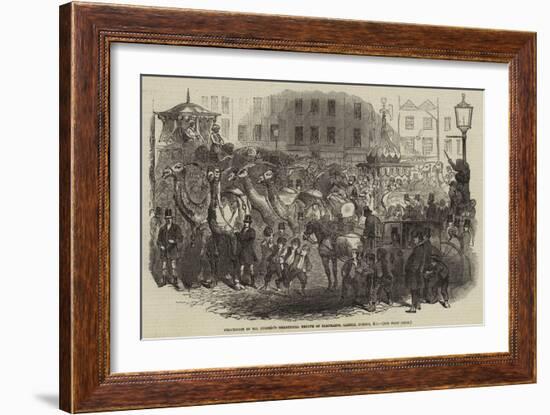Procession of Mr Hughes's Theatrical Troupe of Elephants, Camels, Horses, Etc-null-Framed Giclee Print