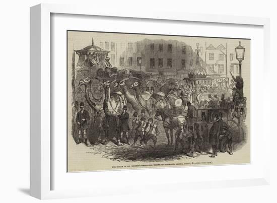 Procession of Mr Hughes's Theatrical Troupe of Elephants, Camels, Horses, Etc-null-Framed Giclee Print