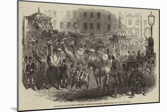 Procession of Mr Hughes's Theatrical Troupe of Elephants, Camels, Horses, Etc-null-Mounted Giclee Print