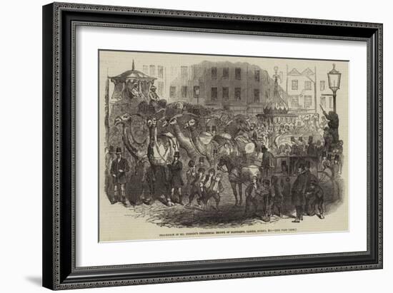 Procession of Mr Hughes's Theatrical Troupe of Elephants, Camels, Horses, Etc-null-Framed Giclee Print