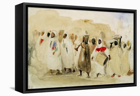 Procession of Musicians in Tangier-Eugene Delacroix-Framed Premier Image Canvas