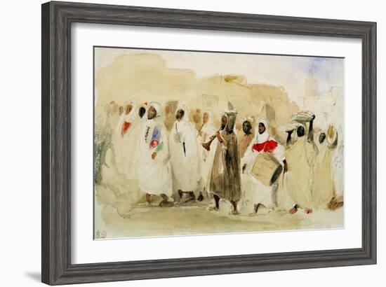 Procession of Musicians in Tangier-Eugene Delacroix-Framed Giclee Print