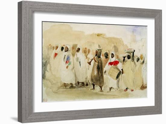 Procession of Musicians in Tangier-Eugene Delacroix-Framed Giclee Print