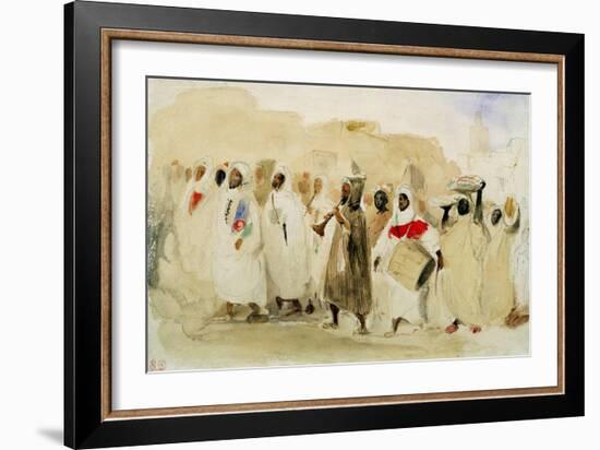 Procession of Musicians in Tangier-Eugene Delacroix-Framed Giclee Print