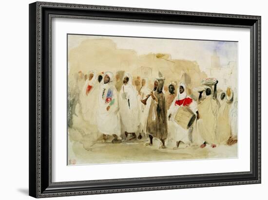 Procession of Musicians in Tangier-Eugene Delacroix-Framed Giclee Print