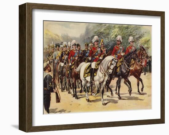 Procession of Nine Kings, Funeral of King Edward VII, 20 May 1910-Henry Payne-Framed Giclee Print