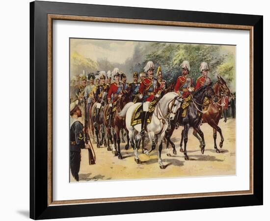 Procession of Nine Kings, Funeral of King Edward VII, 20 May 1910-Henry Payne-Framed Giclee Print