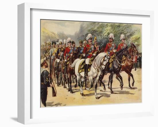 Procession of Nine Kings, Funeral of King Edward VII, 20 May 1910-Henry Payne-Framed Giclee Print