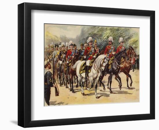 Procession of Nine Kings, Funeral of King Edward VII, 20 May 1910-Henry Payne-Framed Giclee Print