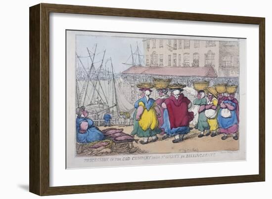 Procession of the Cod Company from St Giles's to Billingsgate, 1810-Thomas Rowlandson-Framed Giclee Print