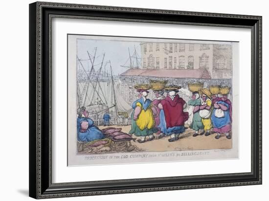 Procession of the Cod Company from St Giles's to Billingsgate, 1810-Thomas Rowlandson-Framed Giclee Print