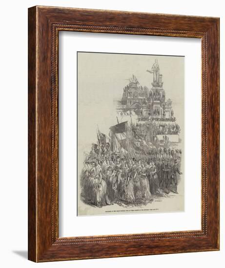 Procession of the Great National Fete at Paris, Statue of the Republic-null-Framed Giclee Print