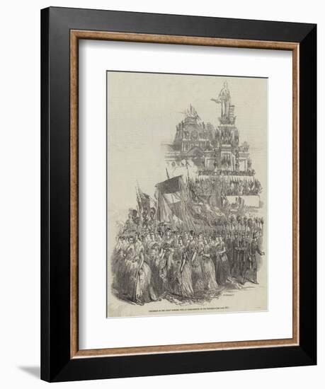 Procession of the Great National Fete at Paris, Statue of the Republic-null-Framed Giclee Print