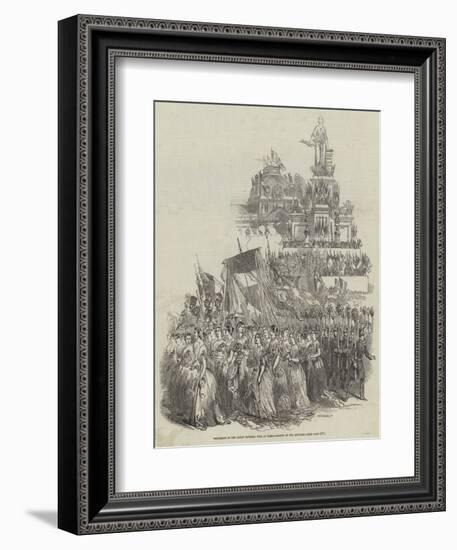 Procession of the Great National Fete at Paris, Statue of the Republic-null-Framed Giclee Print