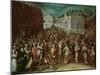 Procession of the Holy League in 1590 (Oil on Panel)-French School-Mounted Giclee Print